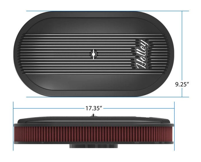 Holley Vintage Series Finned Oval Air Cleaner Assembly