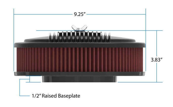Holley Vintage Series Finned Oval Air Cleaner Assembly