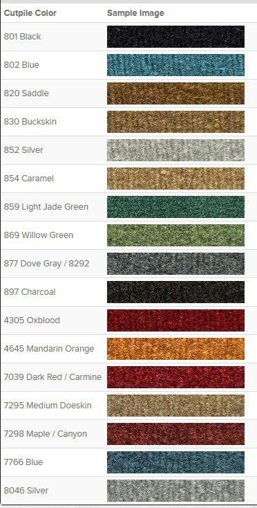 1975-1980 Chevrolet & GMC C10 Carpet Colors