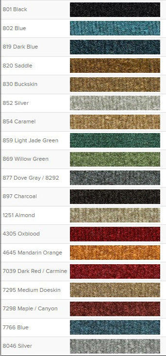 1975-1986 Chevrolet & GMC C10 Regular Cab Rear Wall Carpet, Cutpile, 19 Colors