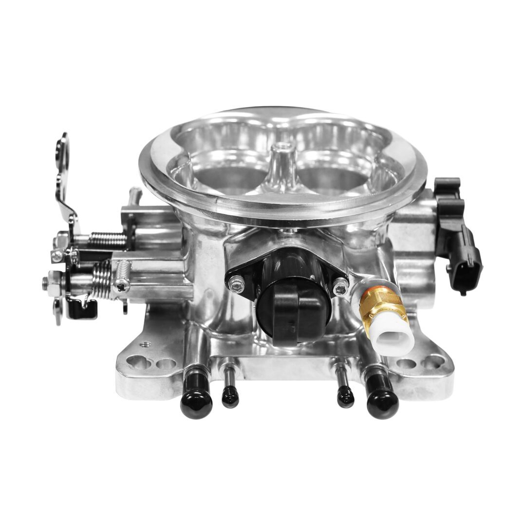 FiTech Universal 4150 4BBL Throttle Body in brilliant finish, for use with MAP sensor, 1,000 CFM airflow