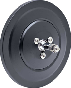 1947-72 Chevrolet & GMC Truck Exterior Mirror Head, 5" Round, Ribbed, Black. Each.