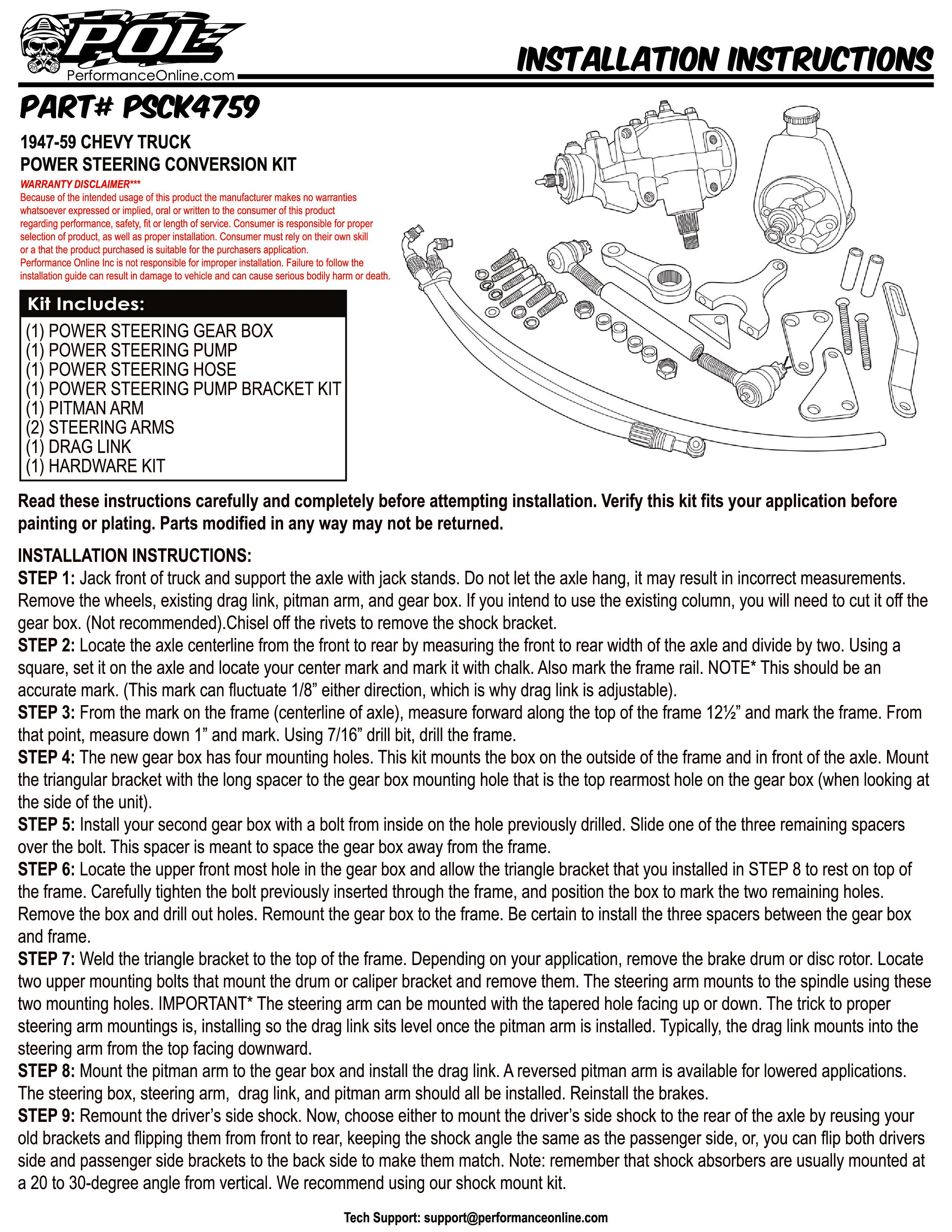 1947-59 Chevy, GMC Truck Power Steering Conversion