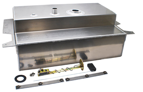 1955-59 Chevy, GMC Truck Gas Tank Combo Kit, Bed Fill, Aluminum, 19 Gallon with Chrome Gas Cap
