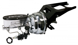 1953-56 Ford F100 Truck Chrome Power Brake Booster with Wilwood Master Cylinder, Firewall Mount
