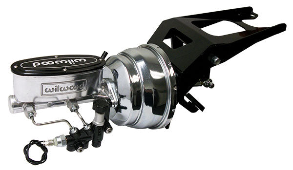 1953-56 Ford F100 Truck Chrome Power Brake Booster with Wilwood Master Cylinder, Firewall Mount