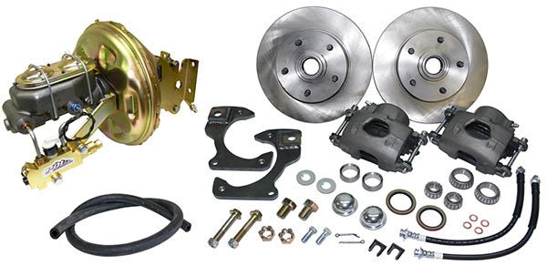 Power Disc Brake Conversion, OEM Drum Spindles, 5 Lug, 1963-66 Chevy, GMC Truck