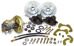 1955-57 Chevy Belair, Impala Front Power Disc Brake Conversion Kit, D52 GM Caliper, 8" Single Diaphragm Booster, 2 Wheel Disc