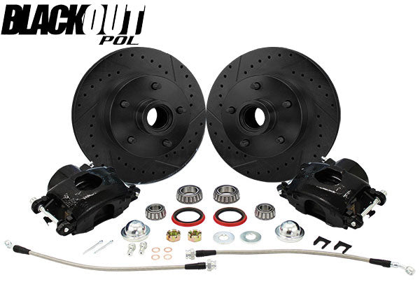 1960-72 Chevy C10, GMC C15 Truck "BLACKOUT" Disc Brake Wheel Component Kit, 5-Lug