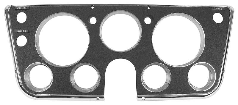 1967-68 Chevy / GMC Truck Instrument Cluster Bezel, Black w/ Chrome Details