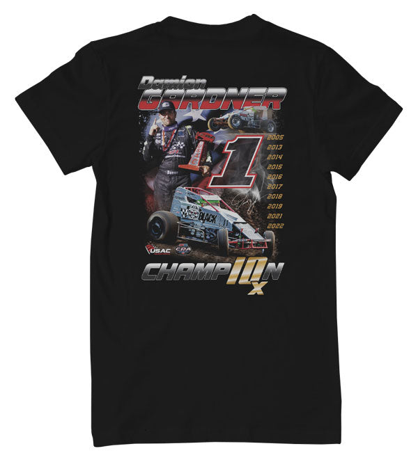 Damion Gardner USAC 10x Champion Limited Release T-Shirt - Back
