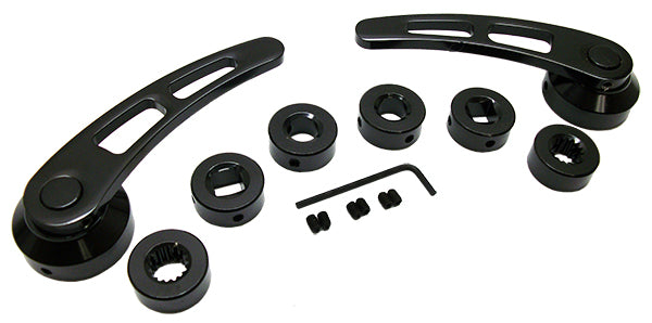 Door Handle Set, Black Anodized Billet Aluminum