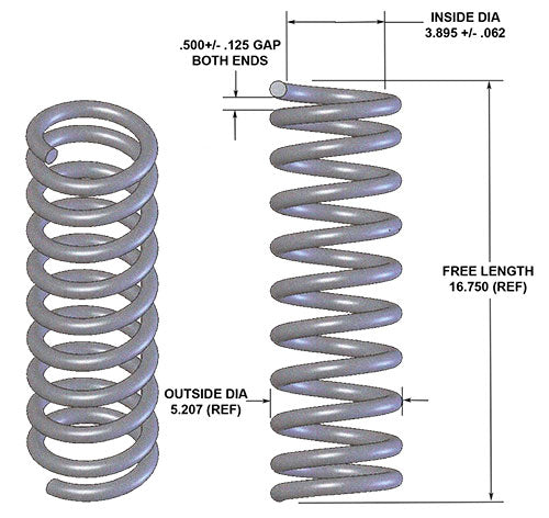 1958-64 Chevy Impala Lowered Coil Springs, Front, Small Block