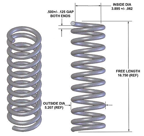 1958-64 Chevy Impala Lowered Coil Springs, Front, Small Block