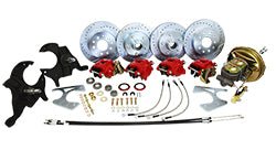 1964-66 Chevy Chevelle 4 Wheel Power Disc Brake Conversion Kit, 2" Drop Spindles