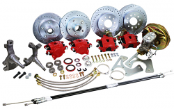 1962-67 Chevy Nova Power Disc Brake Conversion Kit, 2" Drop Spindles
