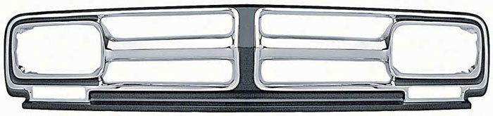 1971-72 GMC Truck Grill, Chrome w/ Black Details