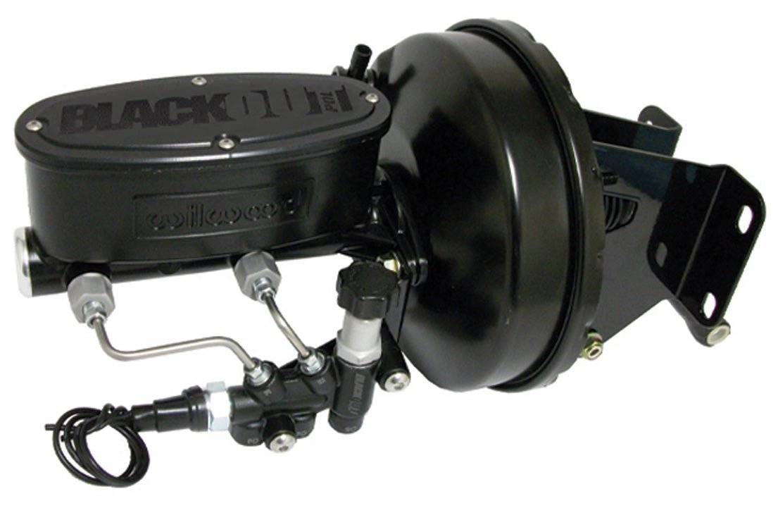 1974-86 Jeep CJ BlackOut Series Power Brake Booster Kit with POL or Wilwood Master Cylinder