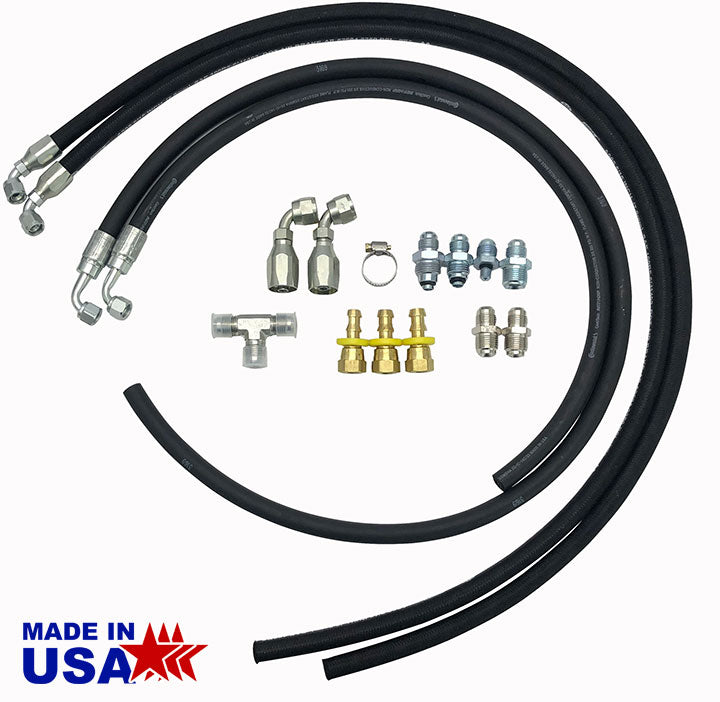 Hydro Boost Hose Hook Up Kit with Fittings, Rubber