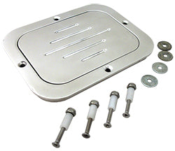 Fuel Tank and Master Cylinder Access Door, Billet Aluminum, Polished, Rectangular