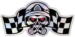 POL, Performance Online Die Cut Hologram Skull Sticker