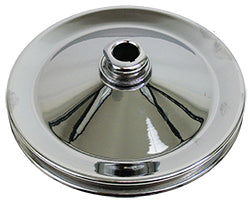 GM Power Steering Pump Pulley Chrome Single Groove 283-327 Small Block Chevy