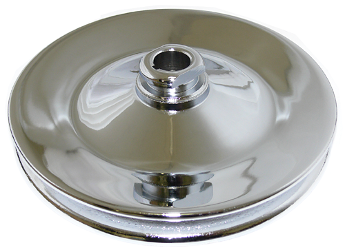 GM POWER STEERING PUMP PULLEY, CHROME SINGLE GROOVE POL8948