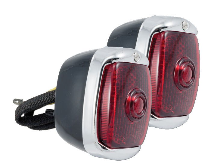 1940-53 Chevy/GMC Tail Light Assembly, Black w/ Chrome Bezel