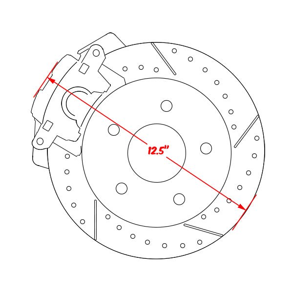 1988-98 Chevy OBS 1500 Rear Disc Brake Conversion Kit, 5-lug