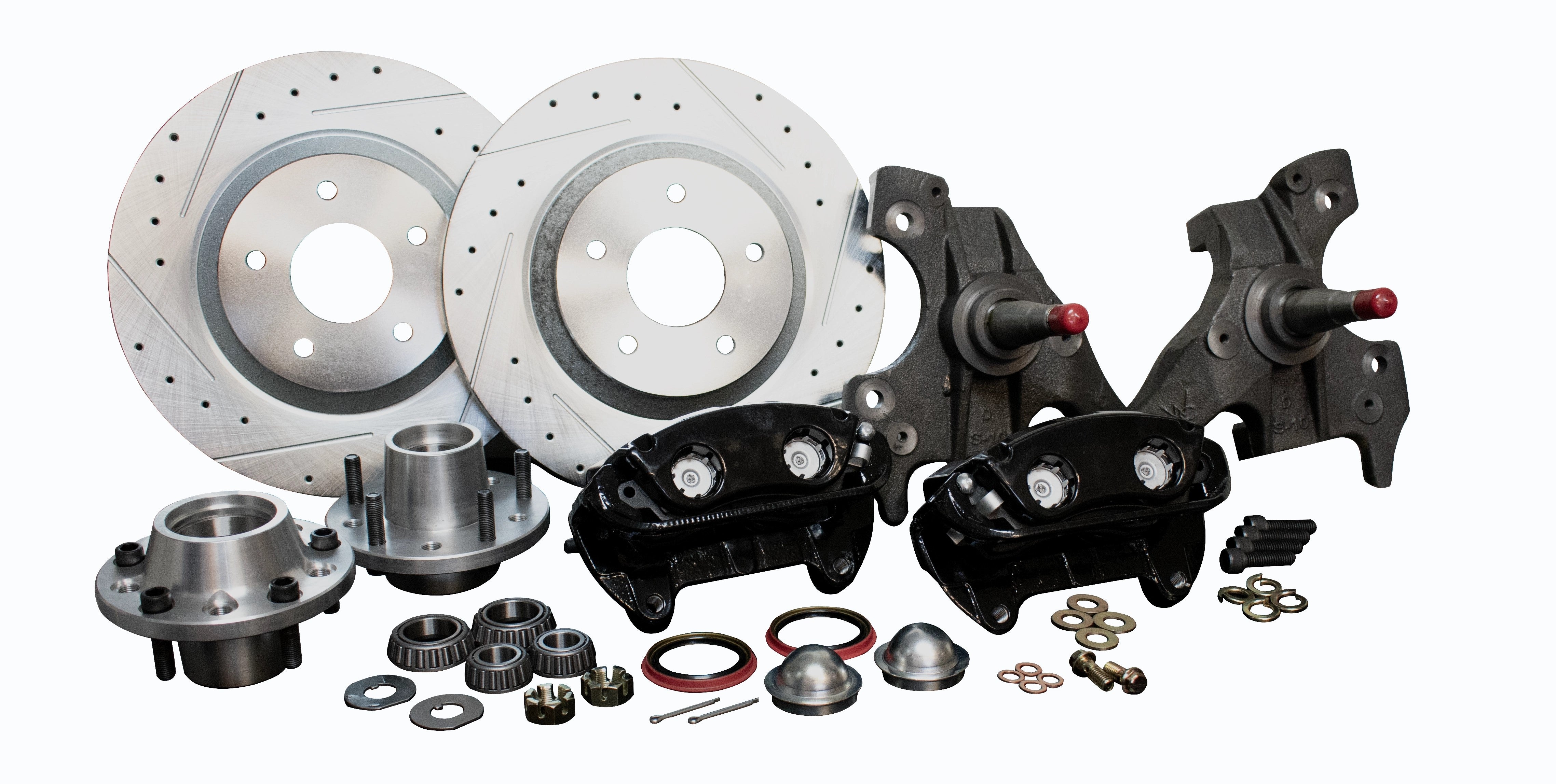 Disc Brake Conversion GM S10 and G-body, 13" Rotor, Dual Piston Caliper, 2" Drop Spindle