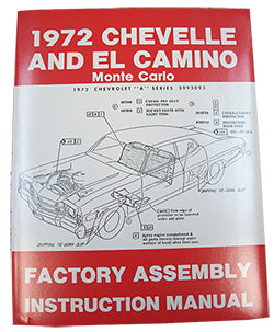 1972 CHEVY CHEVELLE & EL CAMINO FACTORY ASSEMBLY MANUAL