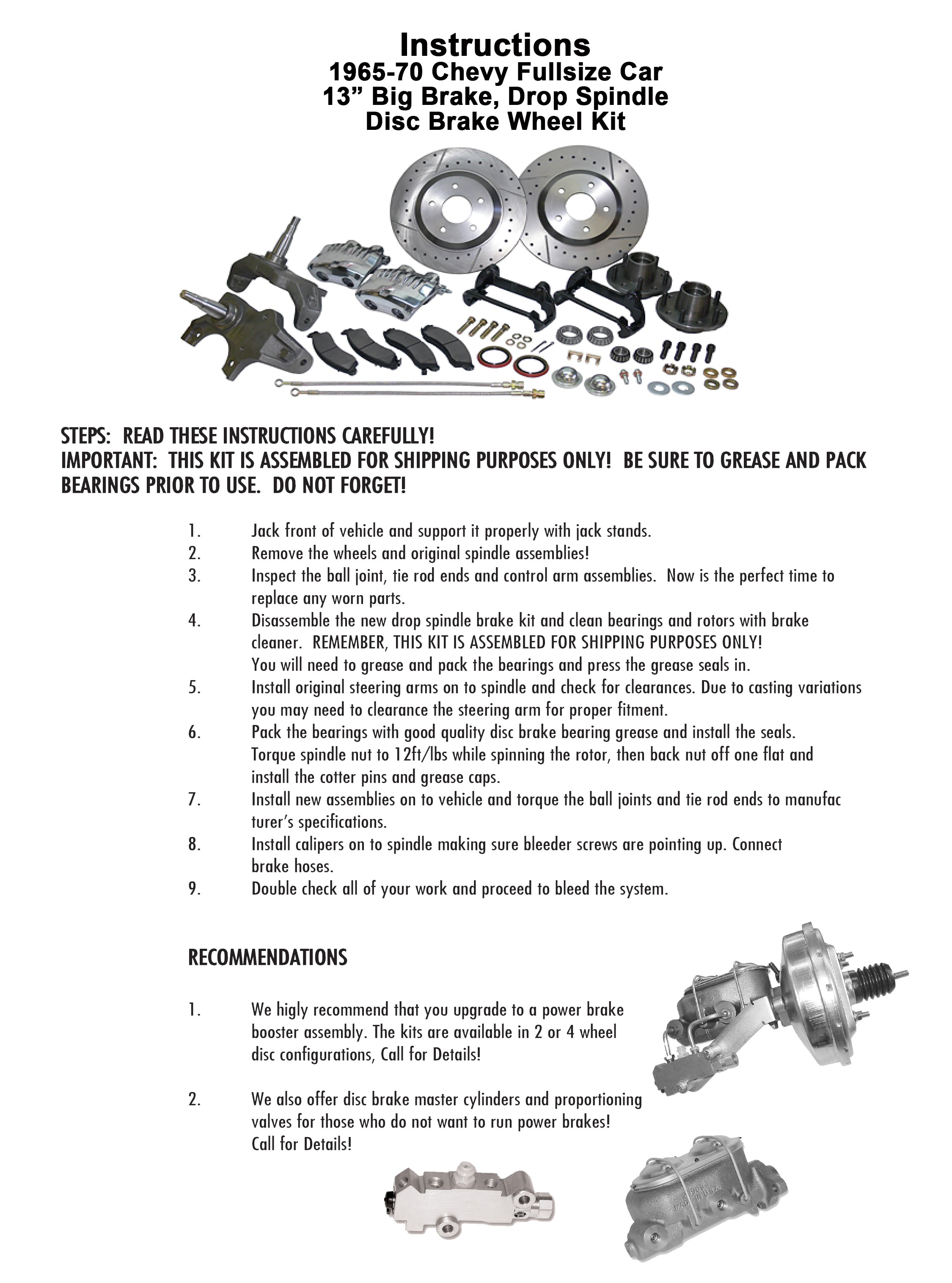 1965-70 Chevy Impala Drop Spindle Disc Brake Conversion
