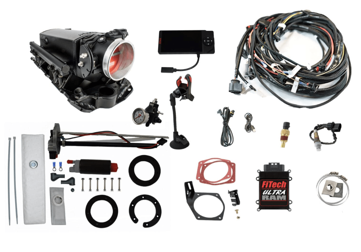 Ultra Ram 650 HP Chevy Small Block EFI System With Go Fuel 340 LPH In-Tank & Go Fuel Tight Fit Regulator Master Kit