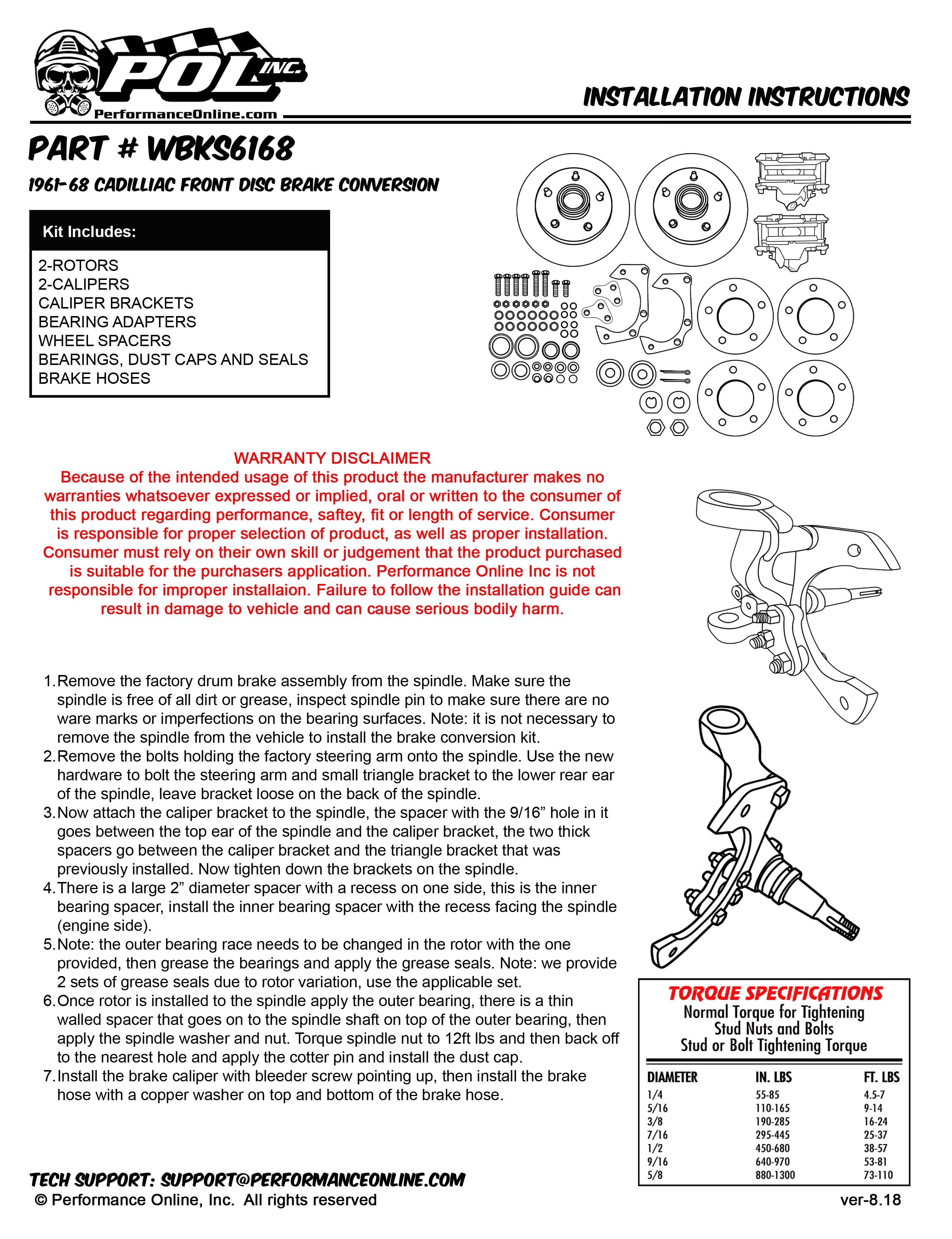 1961-68 Cadillac Front Disc Brake Conversion