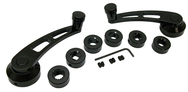 Window Handle Set, Black Anodized Billet Aluminum