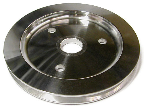 SMALL BLOCK CHEVY SWP CRANKSHAFT PULLEY, ALUMINUM SINGLE GROOVE
