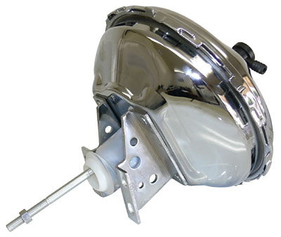 Power Brake Booster, 11" Single Diaphragm, Delco Moraine Replica, Chrome Plated