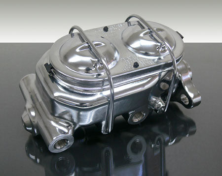 GM Disc Brake Conversion Master Cylinder, 1" Bore, Chromed Aluminum Corvette Type