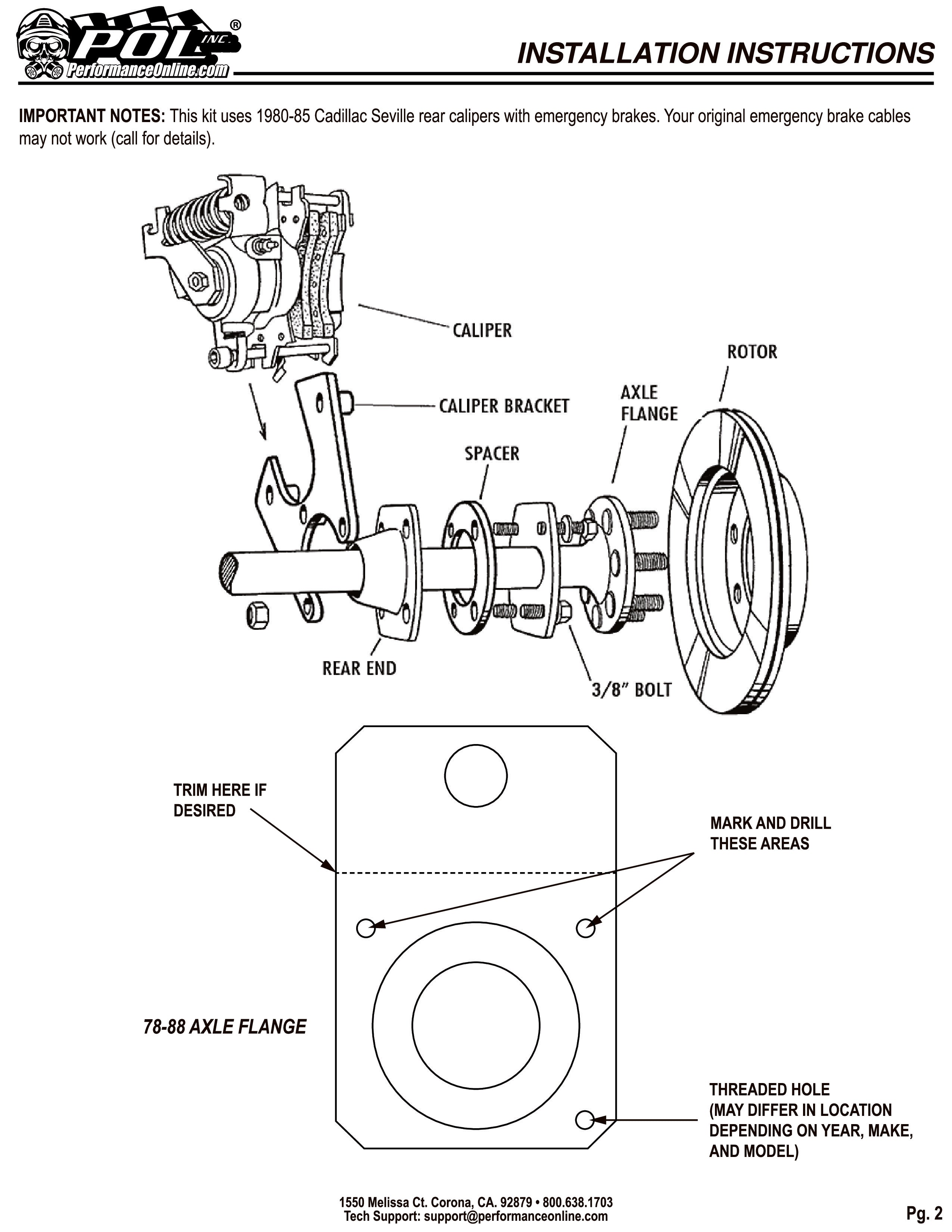Disc Brake Conversion Kit, GM 10-12 Bolt Rearend, 11" Rotors