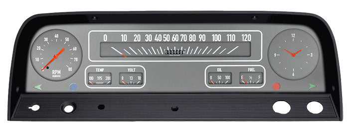 1964-66 Chevy Truck Custom Gauge Package, Gray