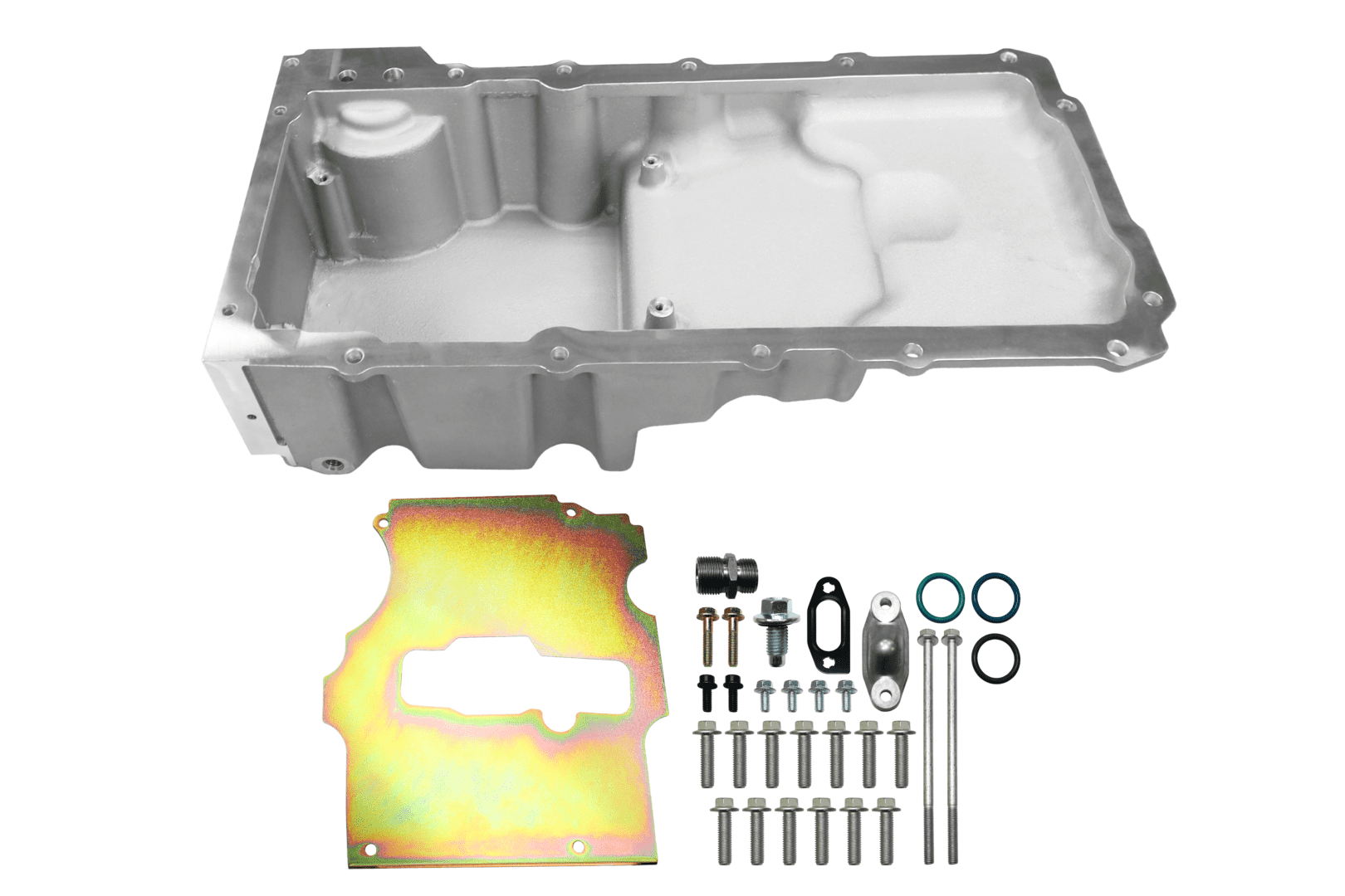 FiTech Plus, LS Swap Oil Pan, Medium Profile, Satin, 6.25 Qts w/Filter Capacity