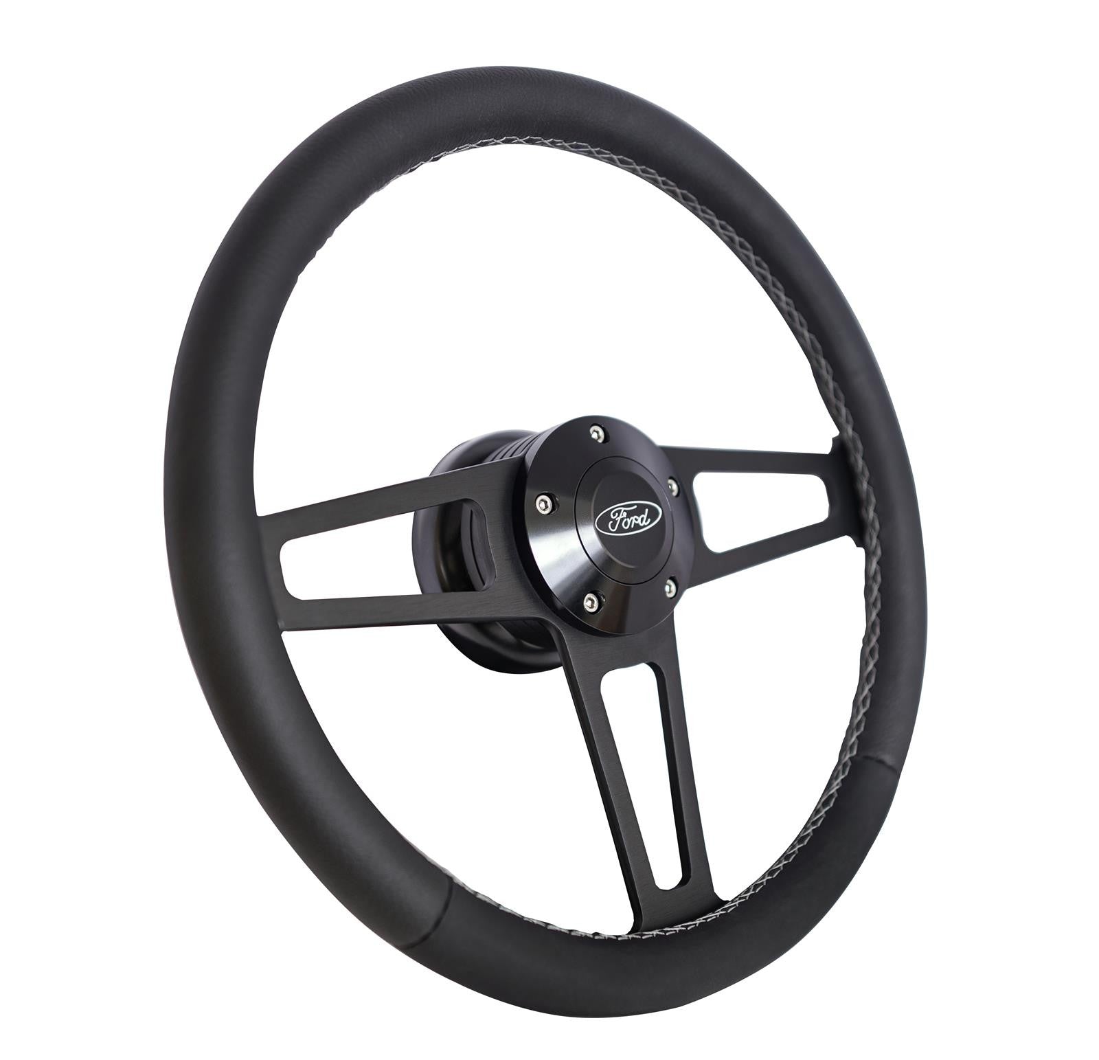 Billet T Series Black Wheel FORD Logo & Install Kit