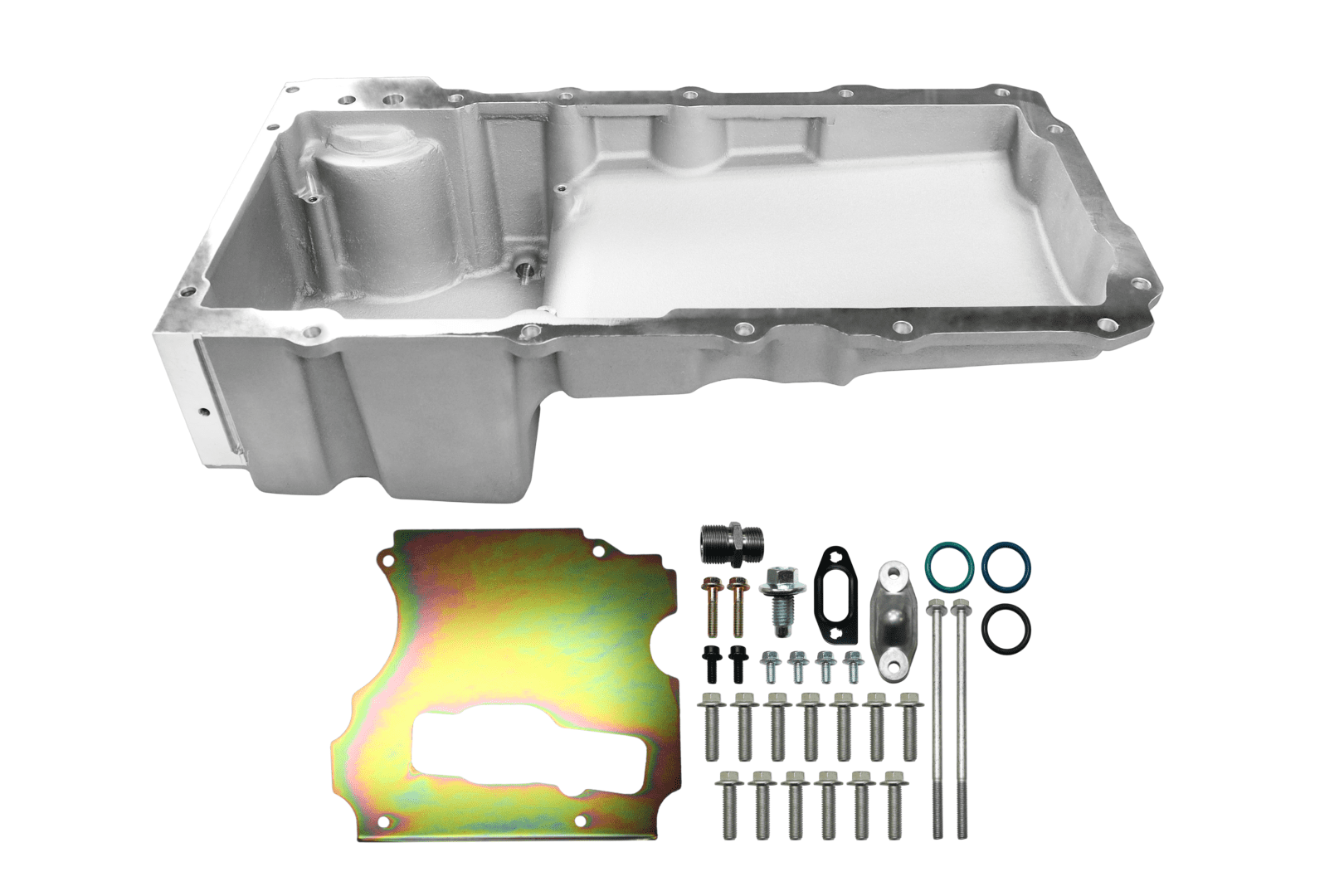 FiTech Plus, LS Swap Oil Pan, Standard Profile, Satin, 6.00 Qts w/Filter Capacity