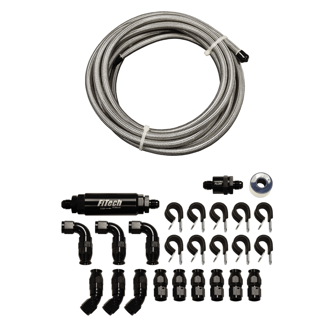 PTFE, Stainless Steel Hose Kit, Natural, 40ft w/ 10 Micron Filter and Check Valve