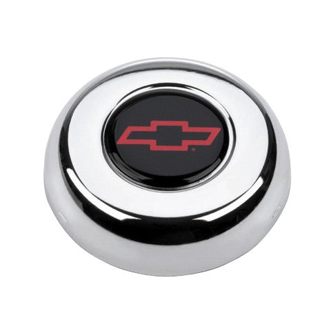 Chrome Button-Chevy Bow Tie (Blk/Red)