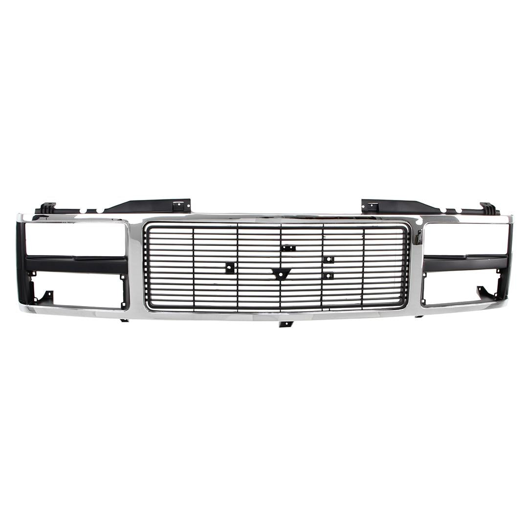 Grille Shell - Chrome Silver Black - Dual Headlight - 88-93 GMC CK Pickup Suburban