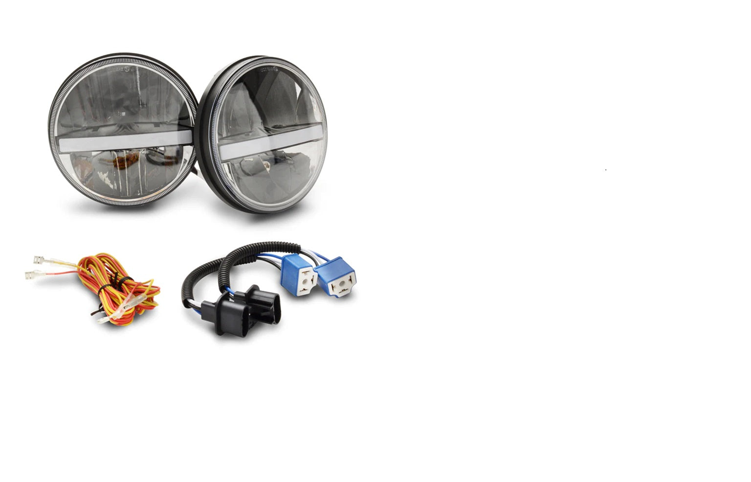 Size: 7" x 7" x 4.5" Built-in Canbus Anti Flicker Double Lens, High Beam Sold as Pair