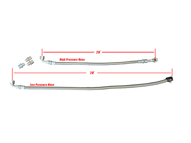 Power Steering Conversion Hose Kit for GM Gear Box, Braided Stainless