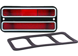 1968-72 Chevy & GMC Side Marker Lens, Deluxe w/ Trim, Red