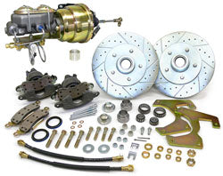 1953-56 Ford F-100 Truck Power Disc Brake Conversion Kit, Floor Mount Booster, 5.5" Bolt Pattern
